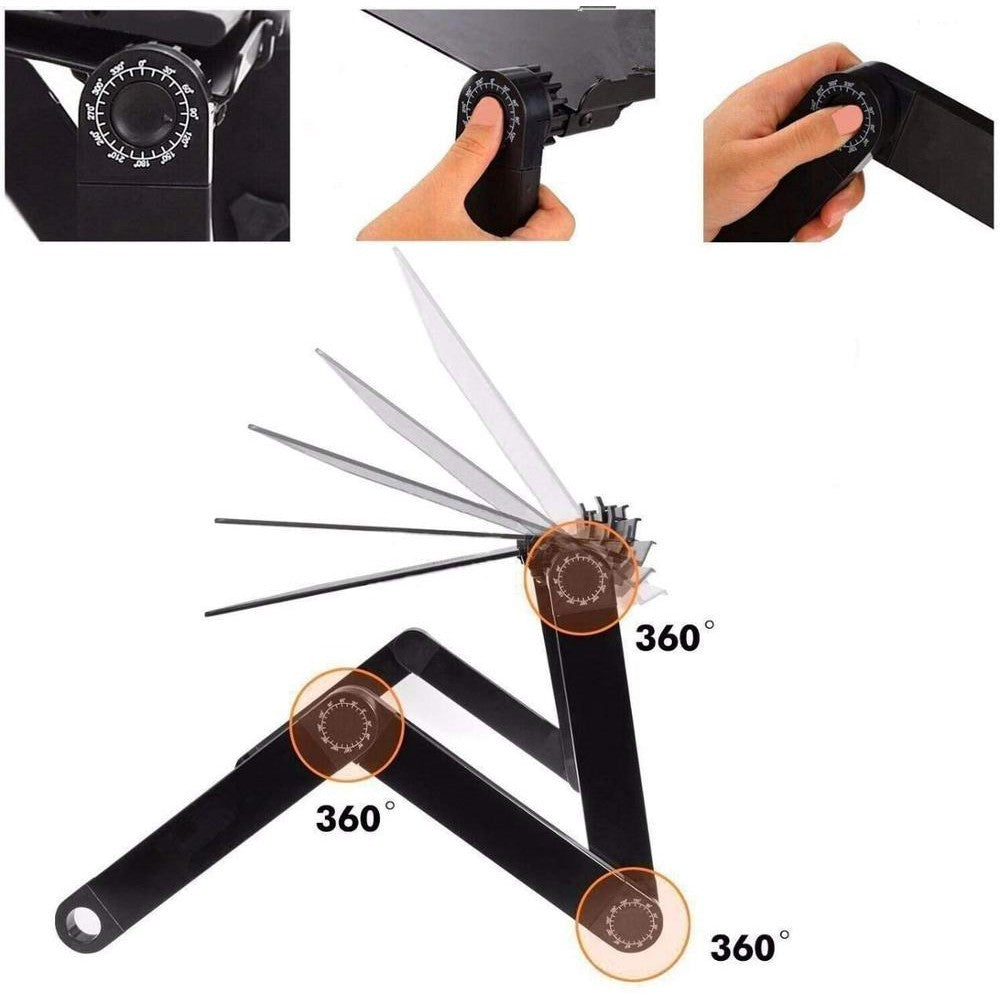 Foldable Adjustable Laptop Stand with Vented Aluminum, Portable for Desk & Bed, Tablet Stand