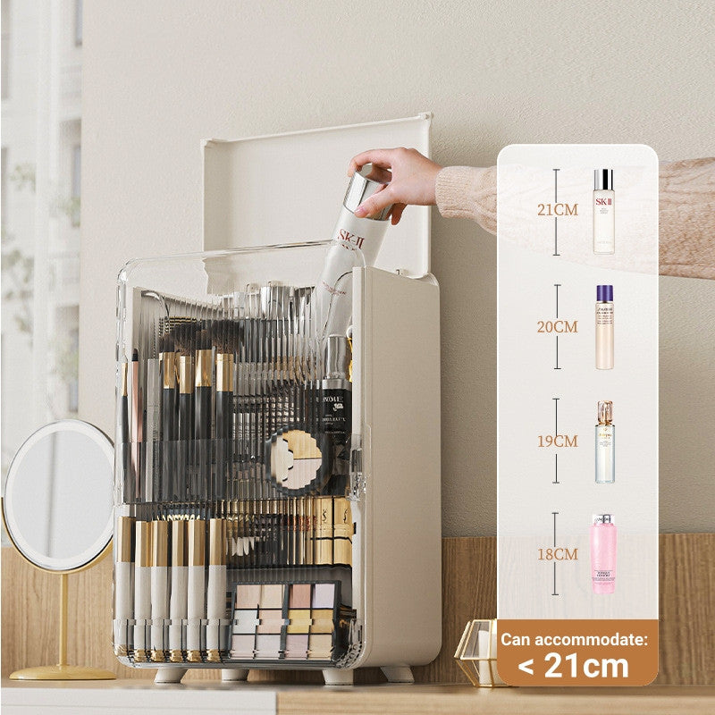 Luxury Clear Cosmetic Table Organiser - Dustproof Transparent Makeup Storage Box Desktop Organiser