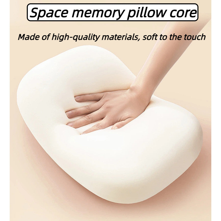 Portable Memory Foam Pillow Nap Support for Office/Travel/Student, Soft Cooling Lumbar Cushion Camping Pillow