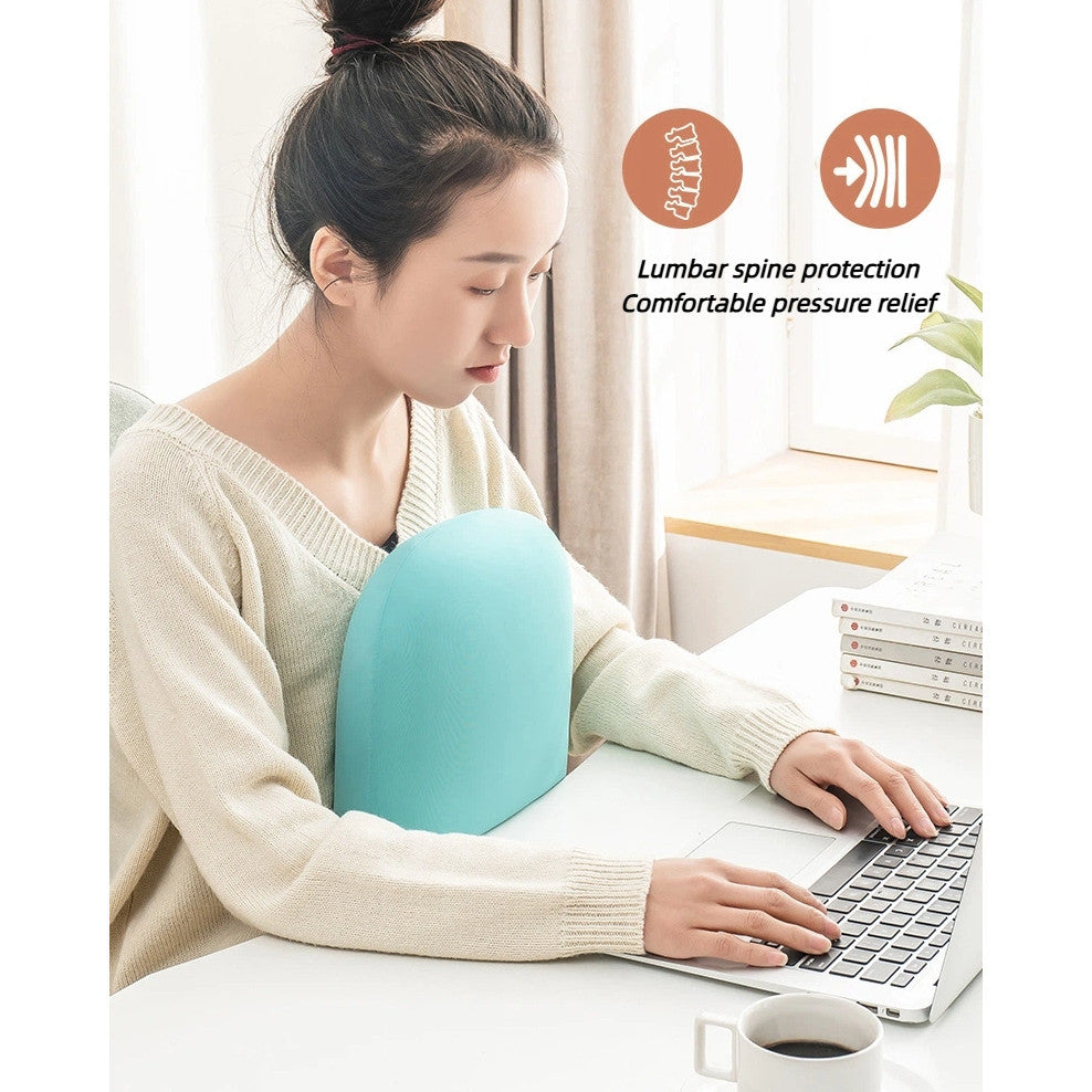 Portable Memory Foam Pillow Nap Support for Office/Travel/Student, Soft Cooling Lumbar Cushion Camping Pillow