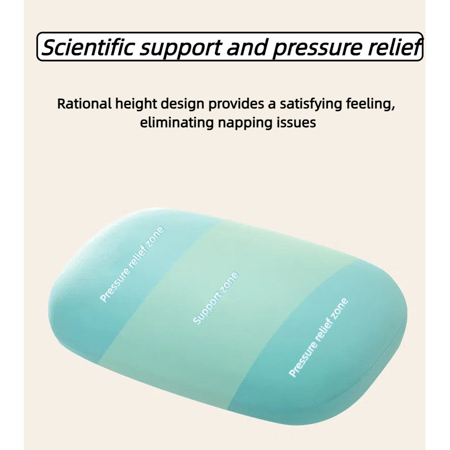 Portable Memory Foam Pillow Nap Support for Office/Travel/Student, Soft Cooling Lumbar Cushion Camping Pillow