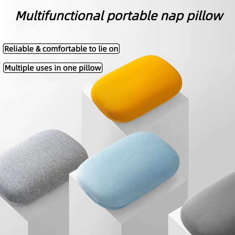 Portable Memory Foam Pillow Nap Support for Office/Travel/Student, Soft Cooling Lumbar Cushion Camping Pillow