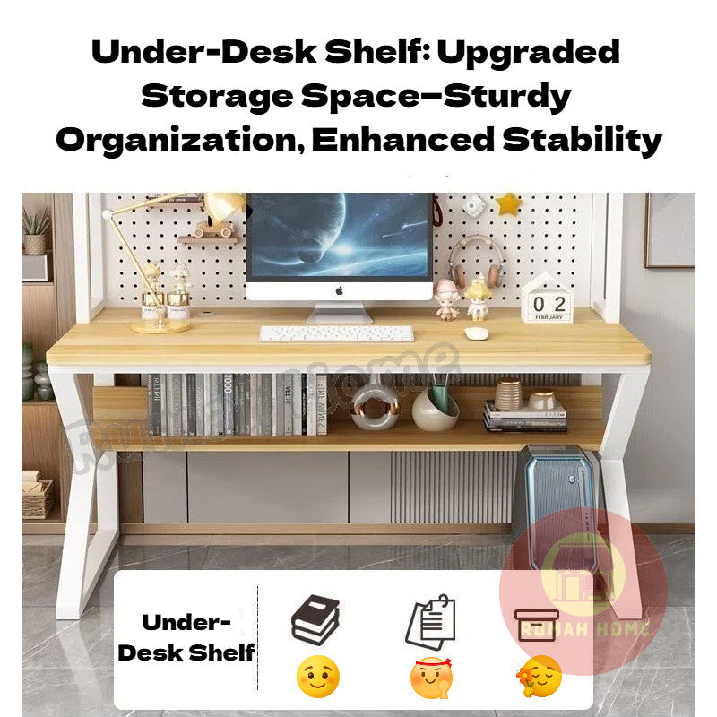 Computer Table With Book Shelf Storage Rack Student Study Table Writing Desk Home Office