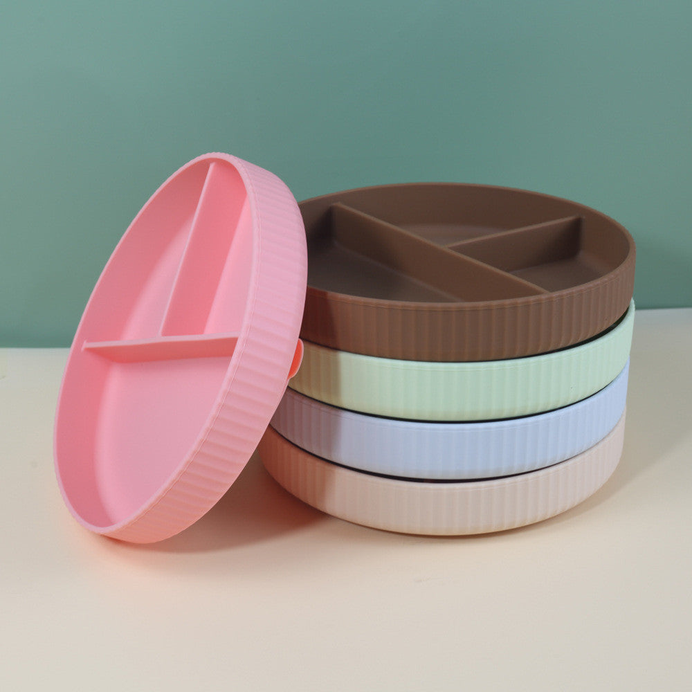 Silicone Suction Divided Plate For Baby Kids Feeding  Food Grade Silicone