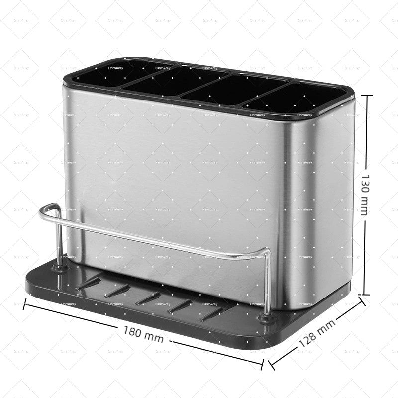 Kitchen Storage Stainless Steel Utensil Knife Cutlery Holder Organiser -Spoon Fork Chopsticks Water Drainer