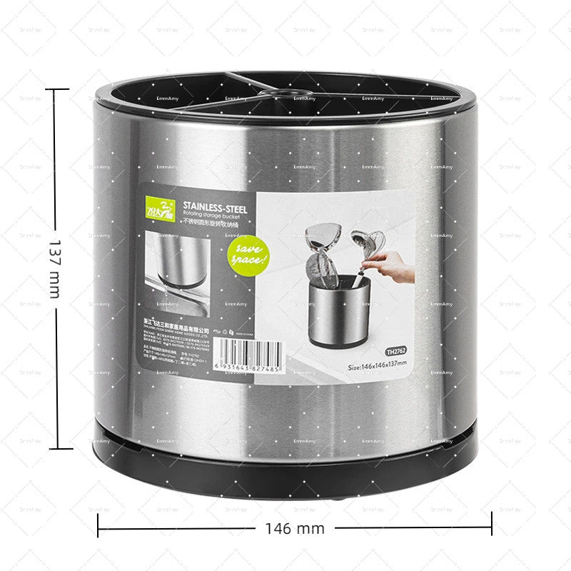 Kitchen Storage Stainless Steel Utensil Knife Cutlery Holder Organiser -Spoon Fork Chopsticks Water Drainer