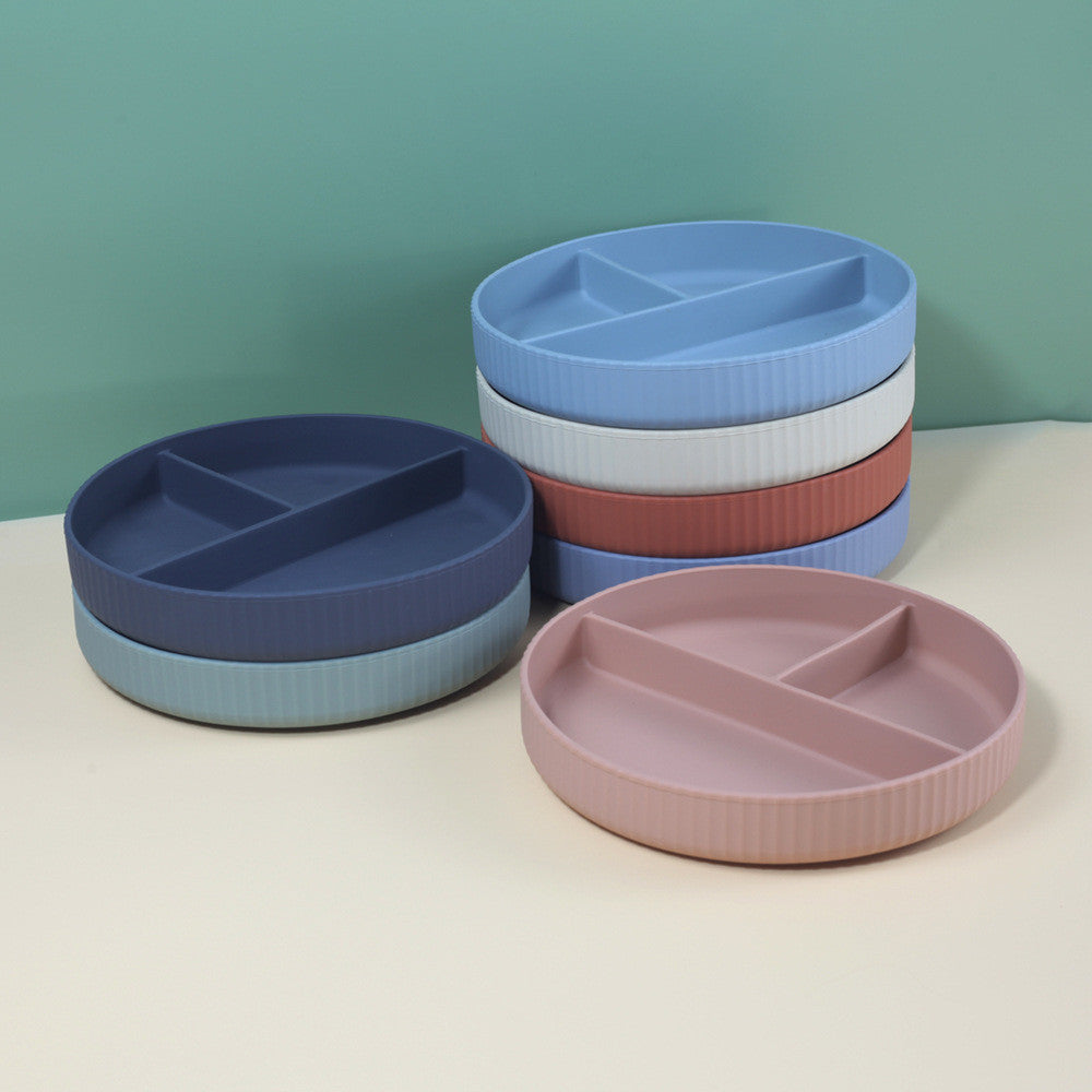 Silicone Suction Divided Plate For Baby Kids Feeding  Food Grade Silicone