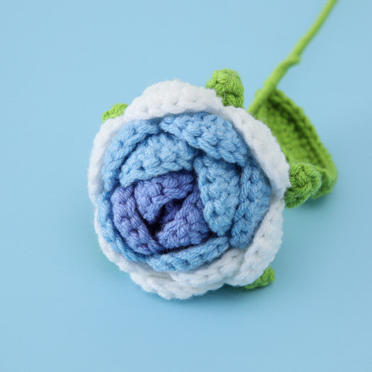 Handmade Crochet Flower Bouquet - Everlasting Rose/Sunflower for Home & Office Decor - Birthday, Anniversary Gift