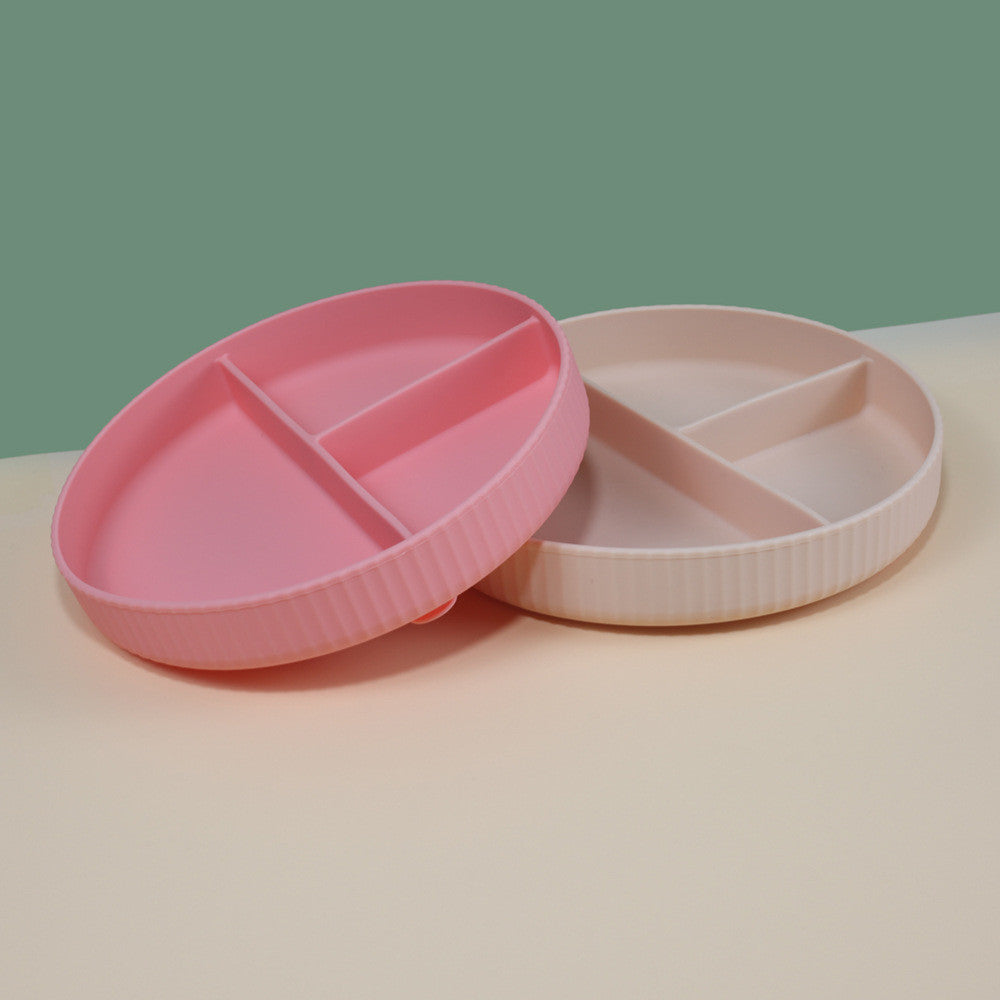 Silicone Suction Divided Plate For Baby Kids Feeding  Food Grade Silicone