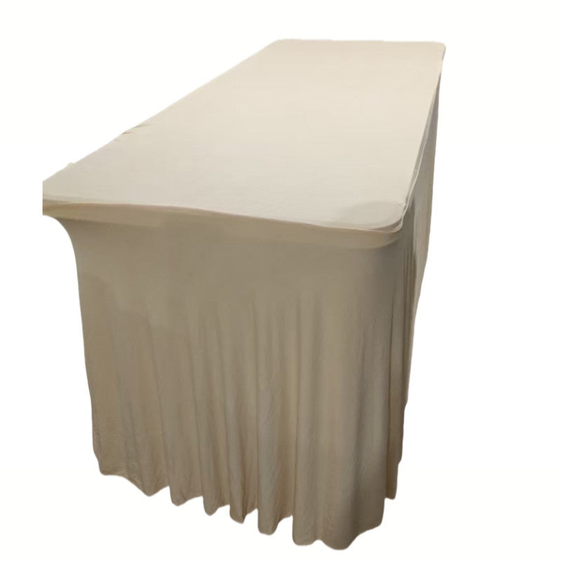 4/6/8ft Tablecloth Rectangular & Skirt Ruffle Style Conference Hotel Wedding Party Decoration Table Cloth Cover