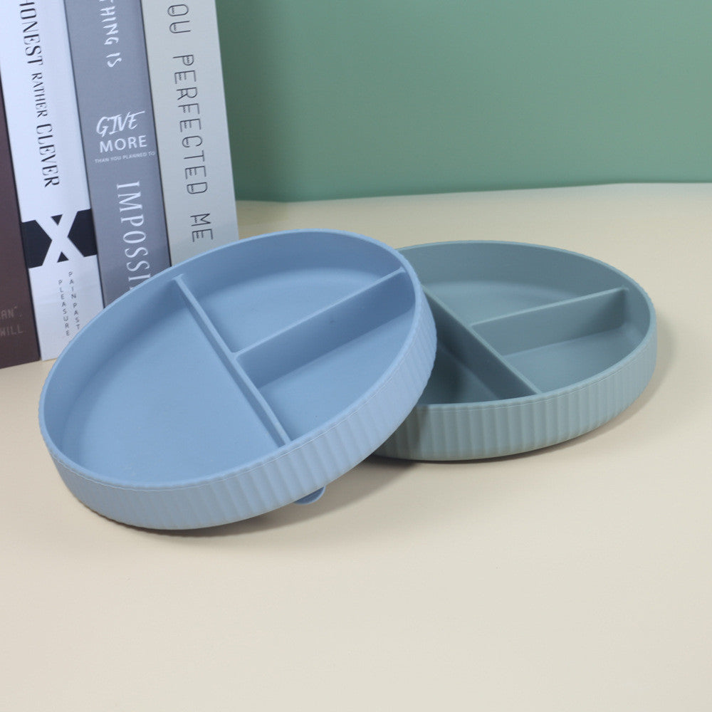 Silicone Suction Divided Plate For Baby Kids Feeding  Food Grade Silicone