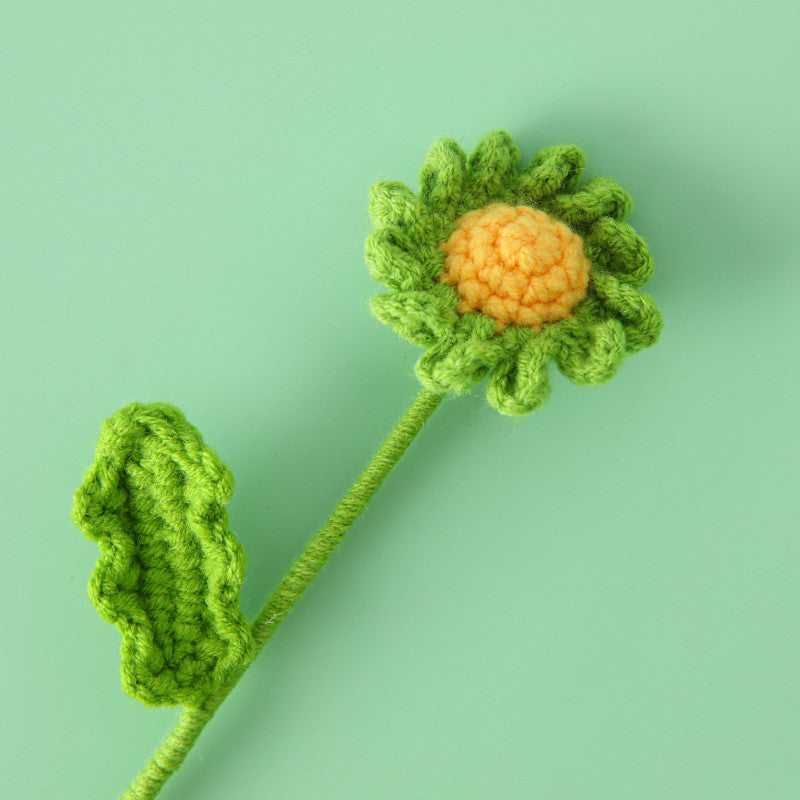 Handmade Crochet Flower Bouquet - Everlasting Rose/Sunflower for Home & Office Decor - Birthday, Anniversary Gift