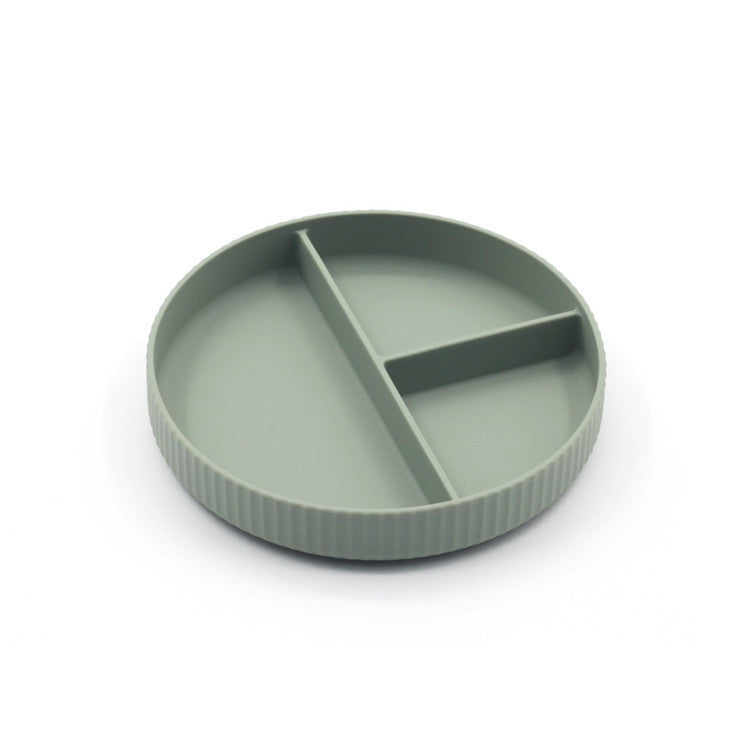 Silicone Suction Divided Plate For Baby Kids Feeding  Food Grade Silicone