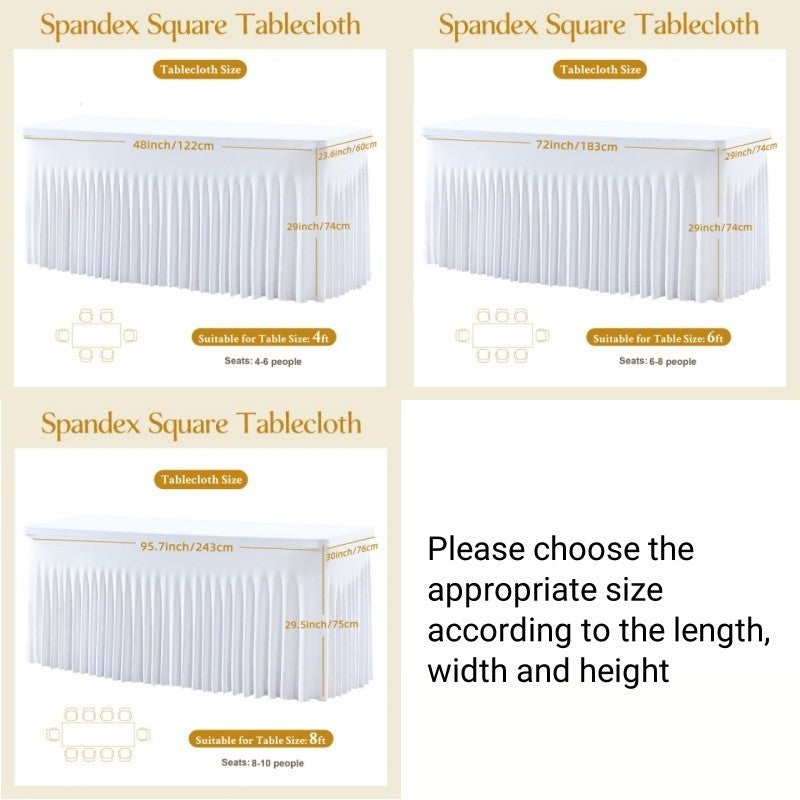 4/6/8ft Tablecloth Rectangular & Skirt Ruffle Style Conference Hotel Wedding Party Decoration Table Cloth Cover