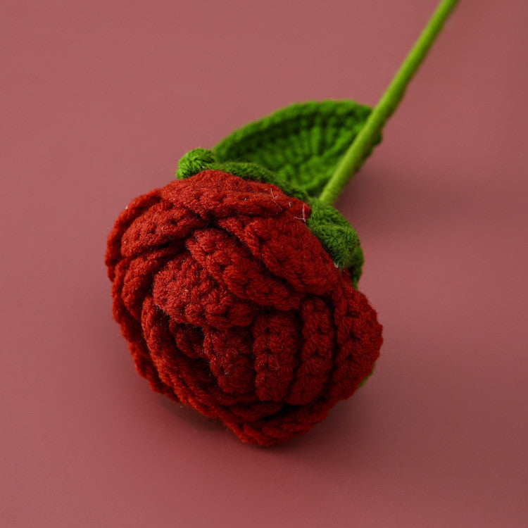 Handmade Crochet Flower Bouquet - Everlasting Rose/Sunflower for Home & Office Decor - Birthday, Anniversary Gift