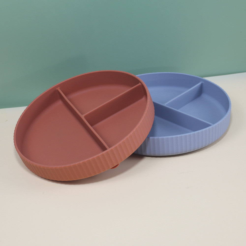 Silicone Suction Divided Plate For Baby Kids Feeding  Food Grade Silicone