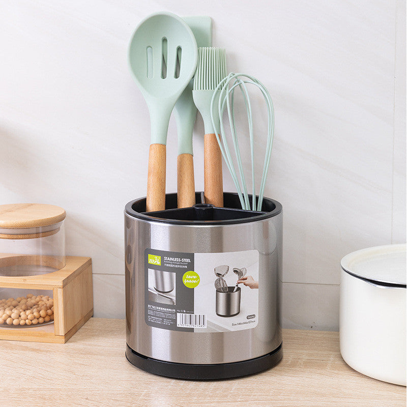 Kitchen Storage Stainless Steel Utensil Knife Cutlery Holder Organiser -Spoon Fork Chopsticks Water Drainer