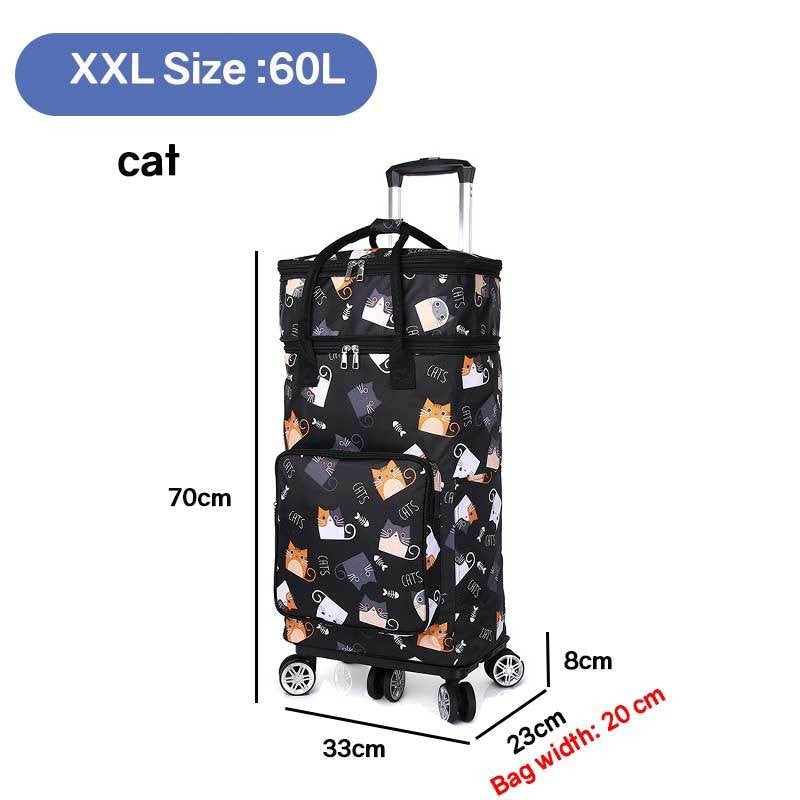 Heavy Duty Foldable Shopping Trolley with Wheels | Retractable Grocery Cart | Portable Supermarket Trolley Bag