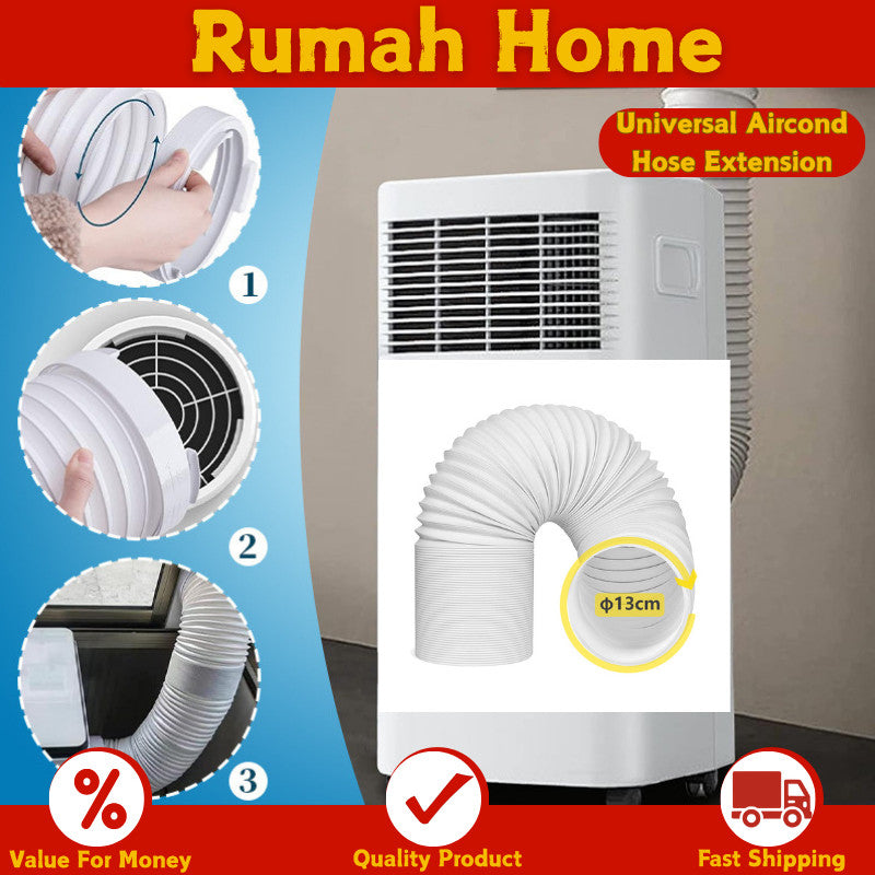 Universal Aircond Hose Portable Extension Kit-Flexible Air Conditioner Pipe Exhaust Duct For 13cm/15cm Mobile Aircon