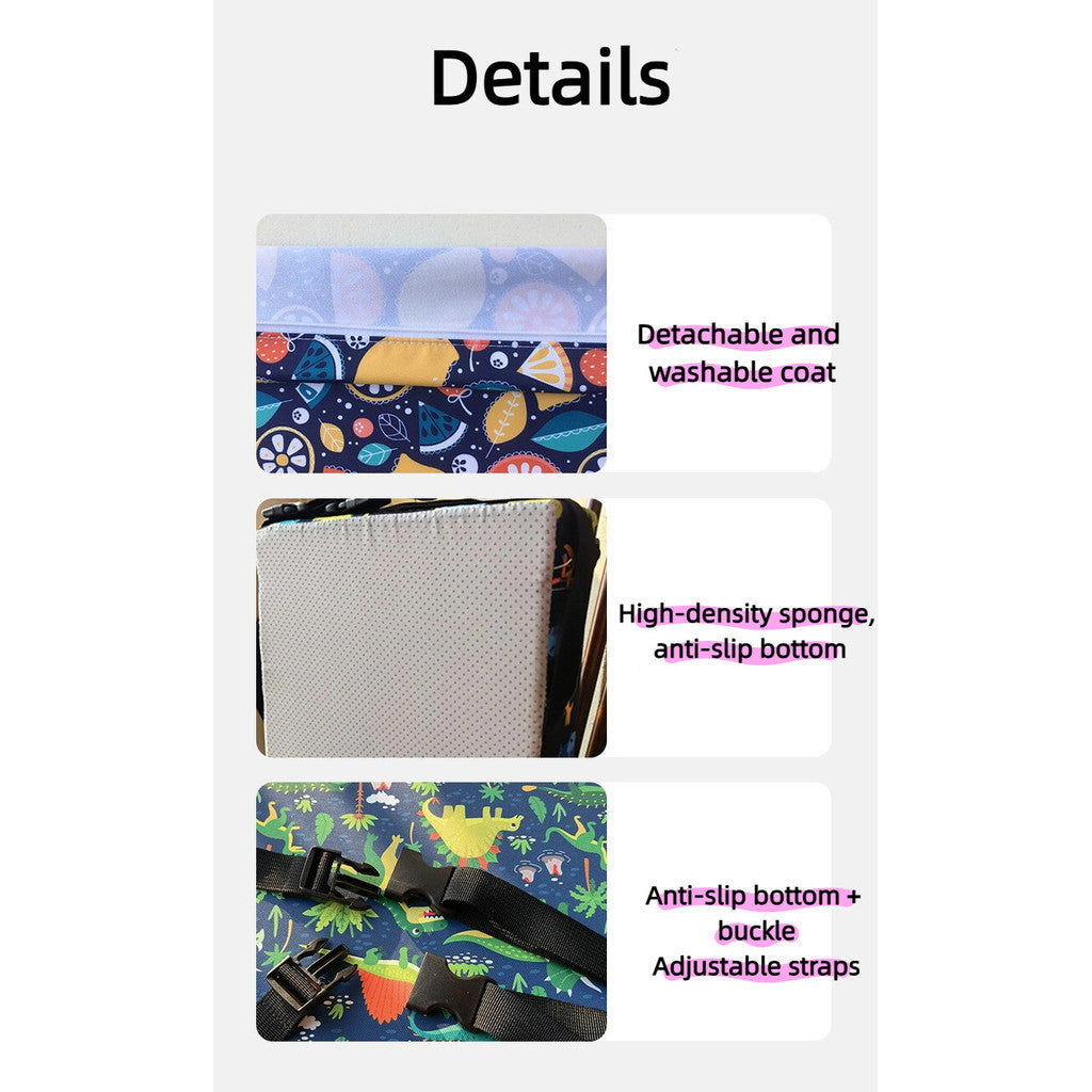 Baby Booster Cushion Seat Pad - Waterproof High-Density Sponge for Kids Chair with Breathable PVC Leather (Non-Slip)