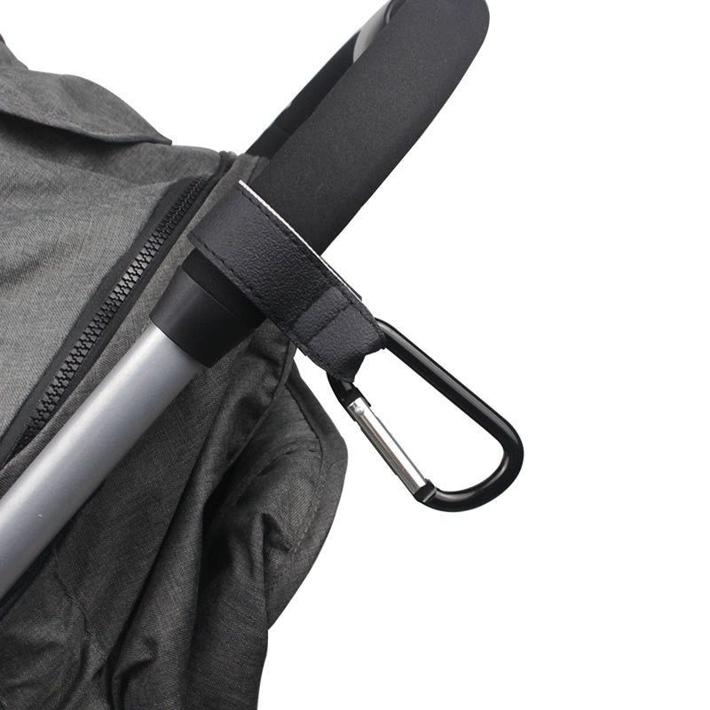 Premium Leather Stroller Hook - 20kg Heavy Duty Carabiner for Bicycle, Baby Bags, Grocery, Camping, Travel & Car Hanger