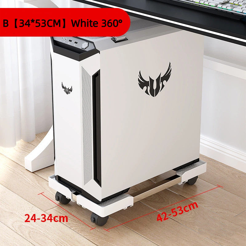 Mobile CPU Stand Adjustable with Lockable Wheels & Ventilation - Rolling Cart for PC Computer Tower Case Holder