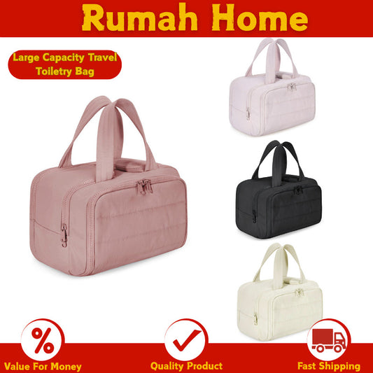 4-in-1 Puffy Multi-Functional Toiletry Bag– Large Capacity Waterproof Travel Luggage/Cosmetic Organizer Makeup Pouch
