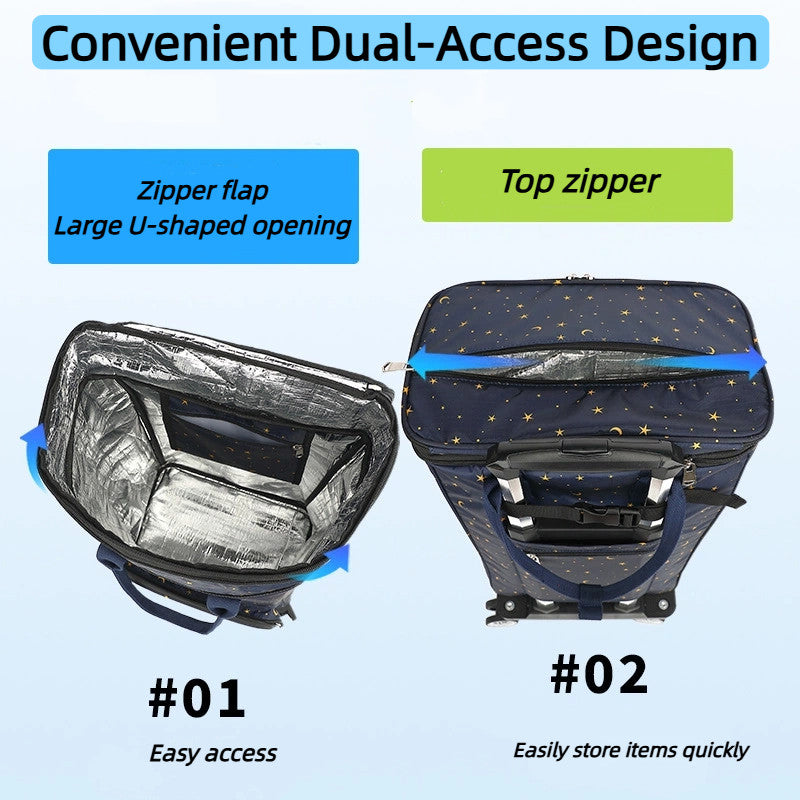 Heavy Duty Foldable Shopping Trolley with Wheels | Retractable Grocery Cart | Portable Supermarket Trolley Bag