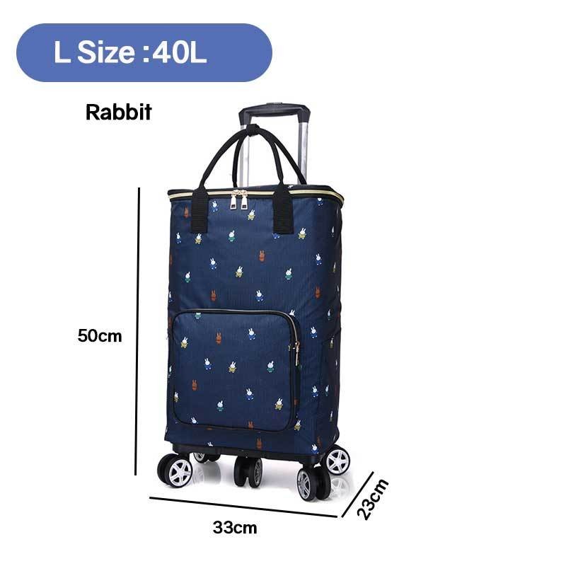 Heavy Duty Foldable Shopping Trolley with Wheels | Retractable Grocery Cart | Portable Supermarket Trolley Bag