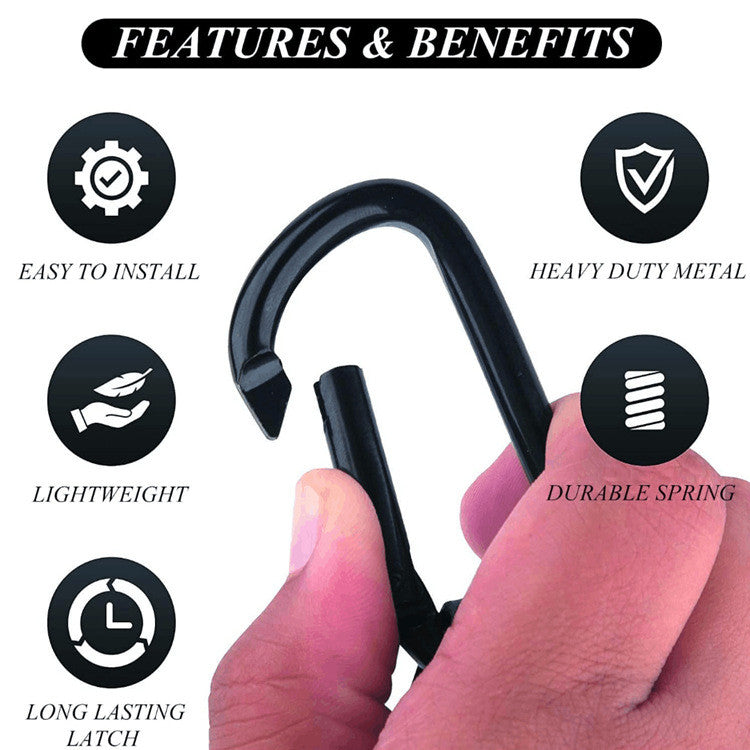 Premium Leather Stroller Hook - 20kg Heavy Duty Carabiner for Bicycle, Baby Bags, Grocery, Camping, Travel & Car Hanger