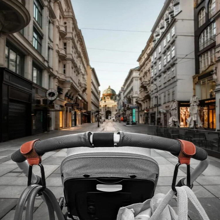 Premium Leather Stroller Hook - 20kg Heavy Duty Carabiner for Bicycle, Baby Bags, Grocery, Camping, Travel & Car Hanger