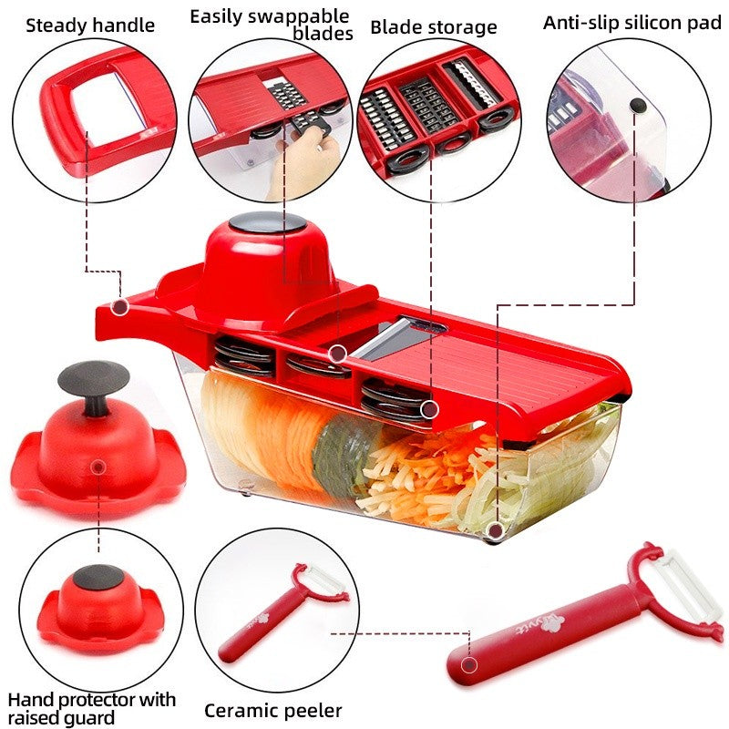 【SG Ready Stock】Vegetable Cutter / Vegetable Chopper with Basket for Fruits Vegetables