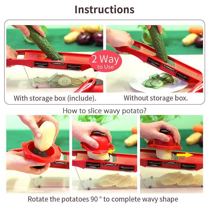 【SG Ready Stock】Vegetable Cutter / Vegetable Chopper with Basket for Fruits Vegetables