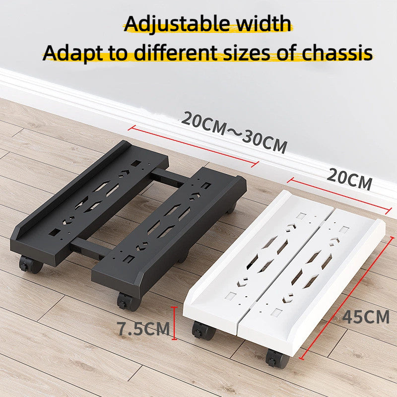 Mobile CPU Stand Adjustable with Lockable Wheels & Ventilation - Rolling Cart for PC Computer Tower Case Holder