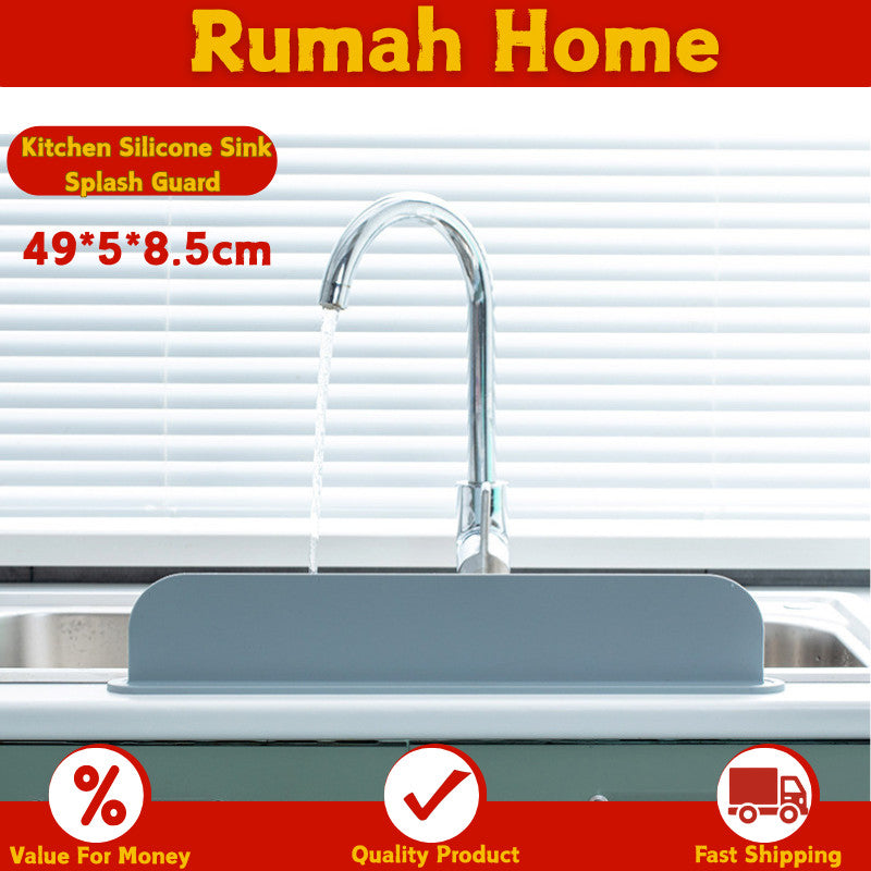 Silicone Kitchen Splash Guard for Sink Countertop, Dish Washing Waterproof Anti-Splash Barrier Suction Cup Design