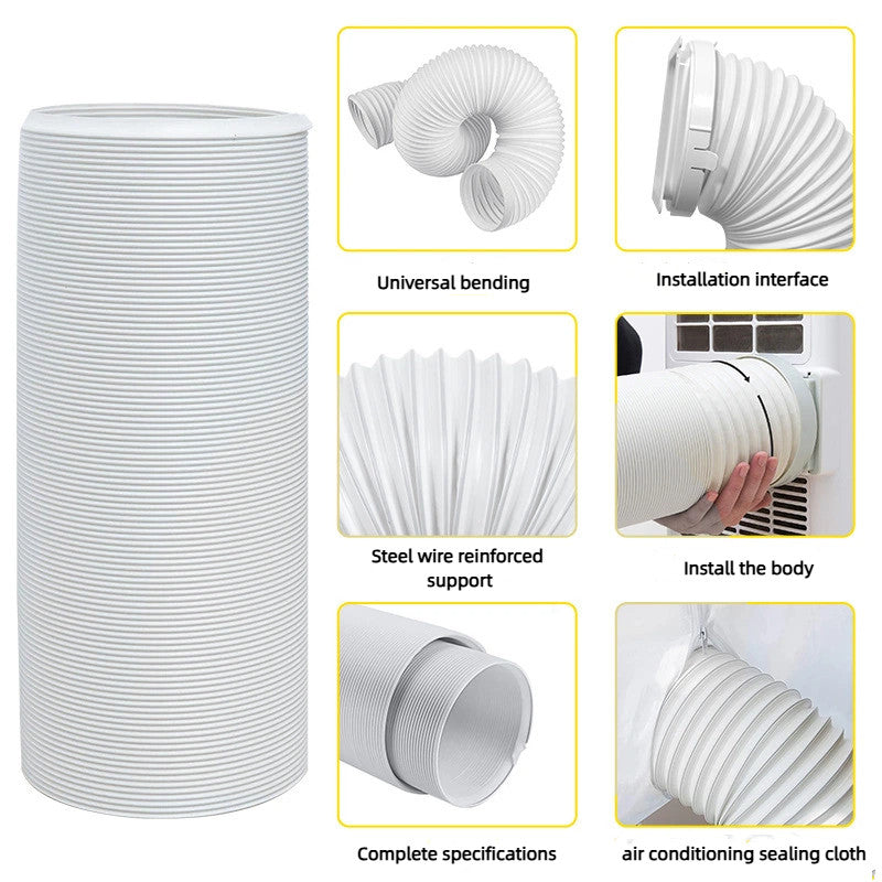 Universal Aircond Hose Portable Extension Kit-Flexible Air Conditioner Pipe Exhaust Duct For 13cm/15cm Mobile Aircon
