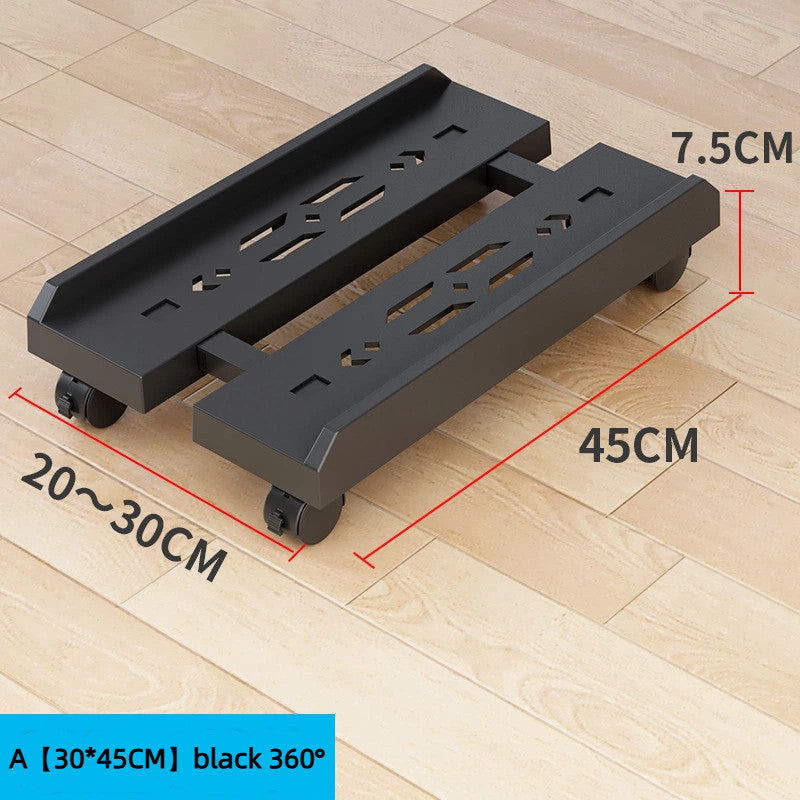 Mobile CPU Stand Adjustable with Lockable Wheels & Ventilation - Rolling Cart for PC Computer Tower Case Holder