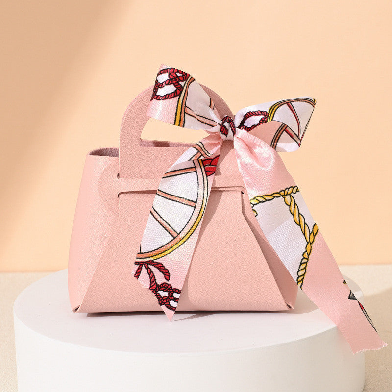 【SG Stock】Wedding Candy Box Leather Handbag with Ribbon Christmas Candy Boxes Gift Bag For Birthday Party Wedding Event