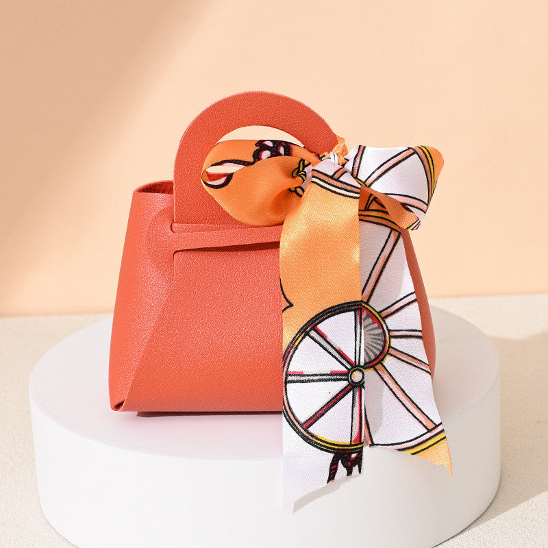 【SG Stock】Wedding Candy Box Leather Handbag with Ribbon Christmas Candy Boxes Gift Bag For Birthday Party Wedding Event