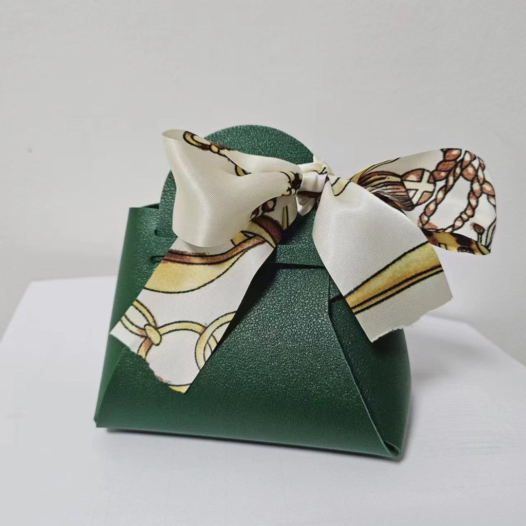 【SG Stock】Wedding Candy Box Leather Handbag with Ribbon Christmas Candy Boxes Gift Bag For Birthday Party Wedding Event