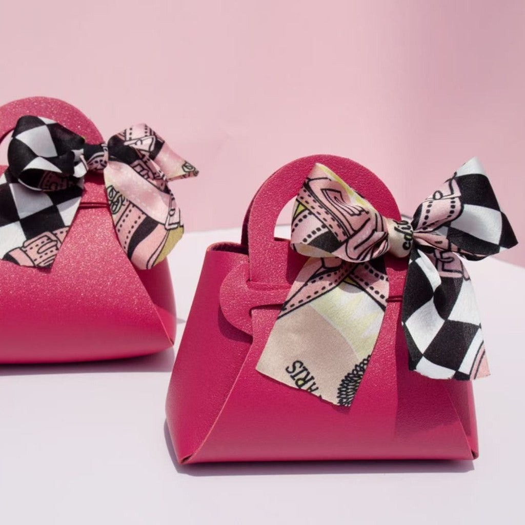 【SG Stock】Wedding Candy Box Leather Handbag with Ribbon Christmas Candy Boxes Gift Bag For Birthday Party Wedding Event