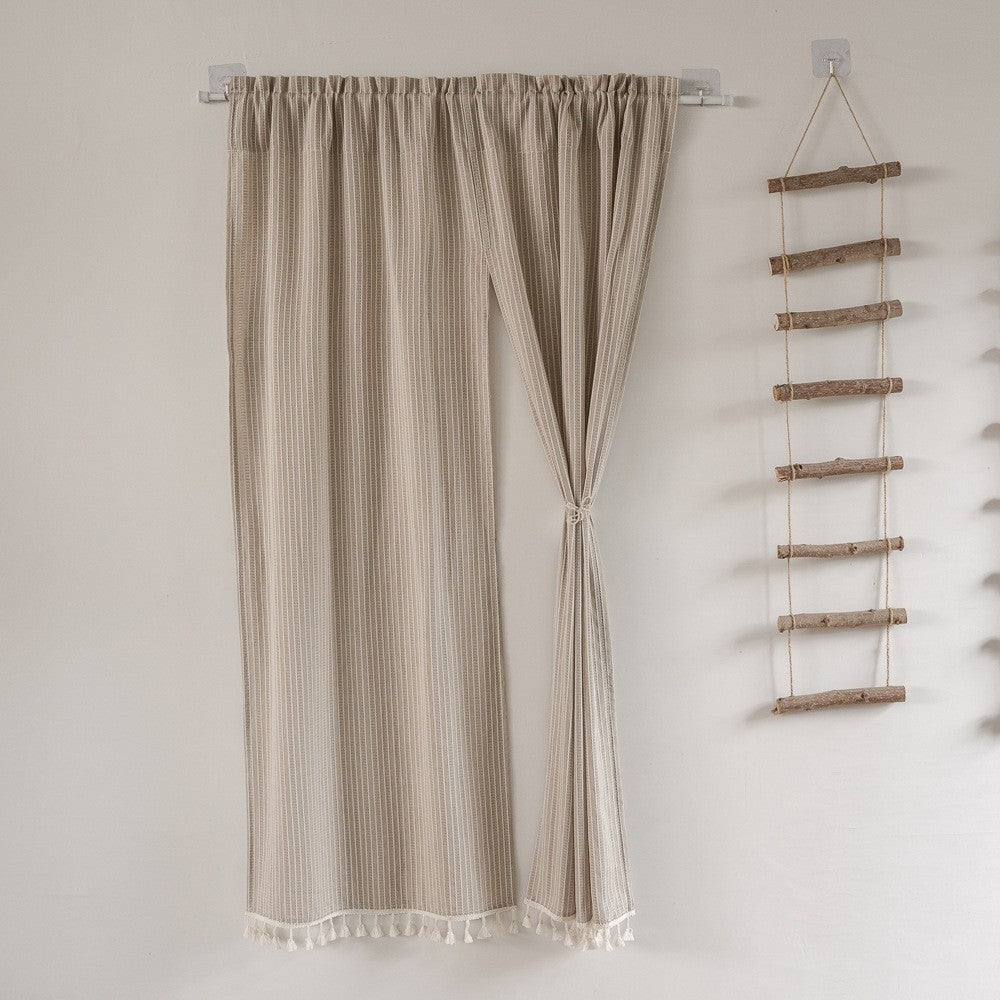 Japanese Cotton Linen Blackout Door Curtain - Punch-Free Partition Hanging for Kitchen/Bedroom | Privacy Room Divider