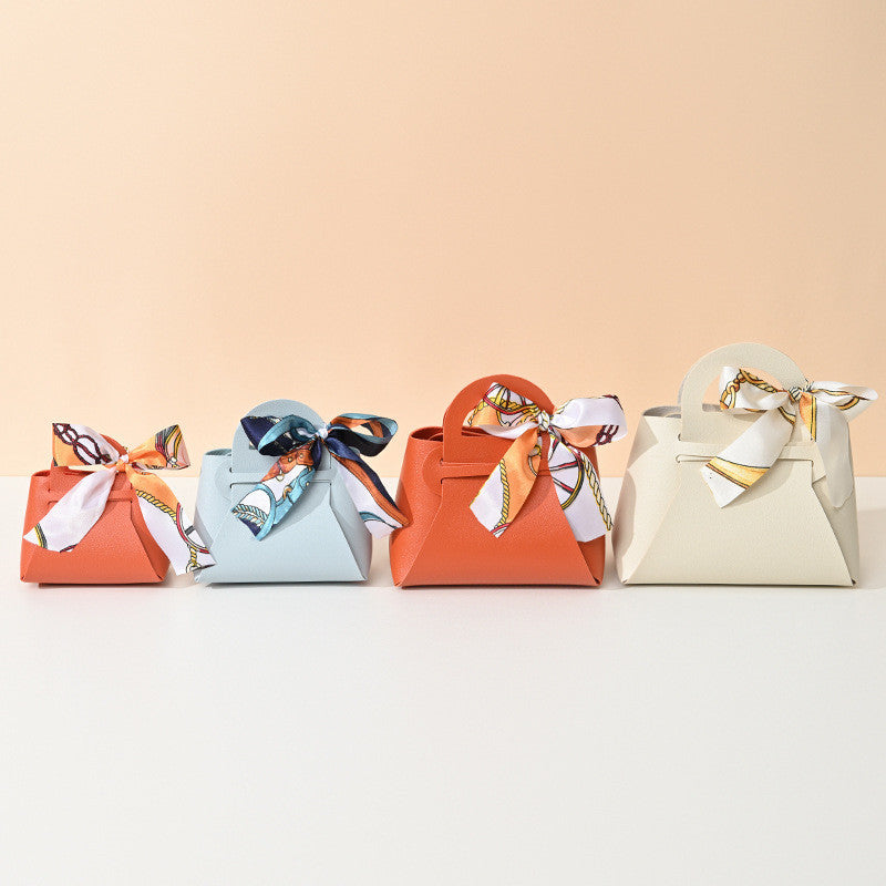 【SG Stock】Wedding Candy Box Leather Handbag with Ribbon Christmas Candy Boxes Gift Bag For Birthday Party Wedding Event