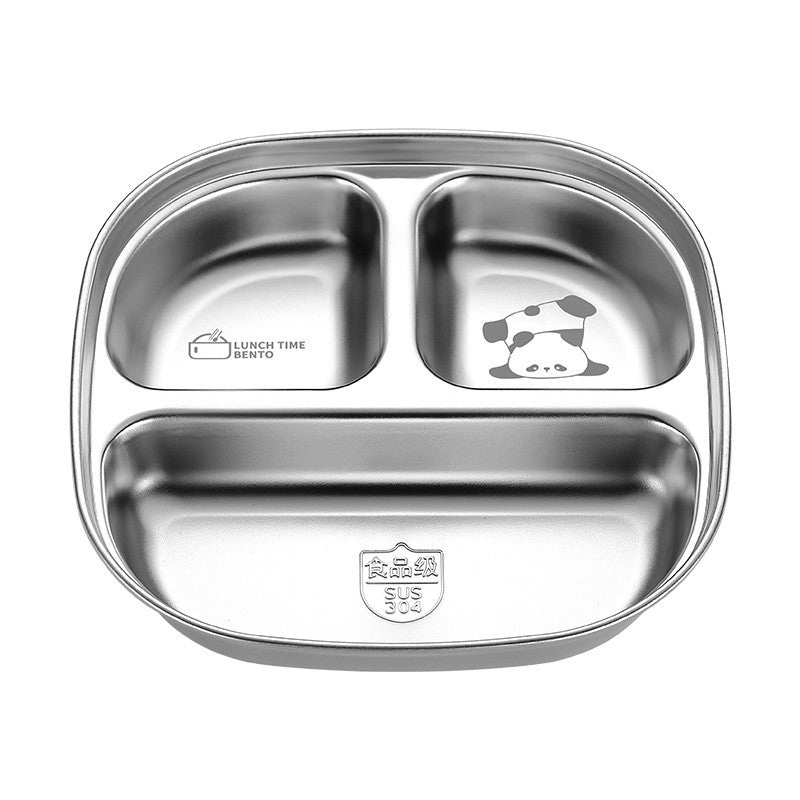 Baby Food Tray SUS 304 Stainless Food Tray Divided Dinner Tray Kids Lunch Box Container Food