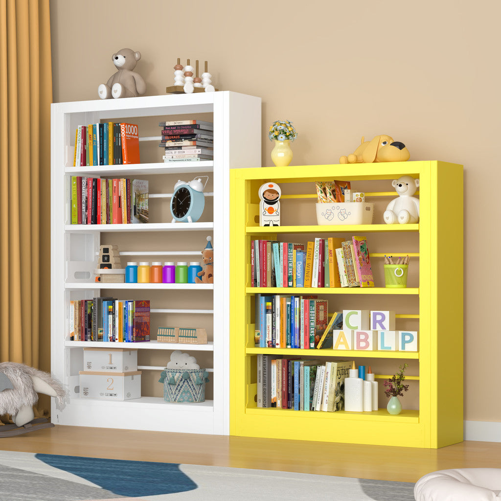 【SG Stock】Heavy Duty Steel Bookshelf Kids Bookcase Floor-standing Storage Rack Shelves for Home Kitchen Warehouse Garage