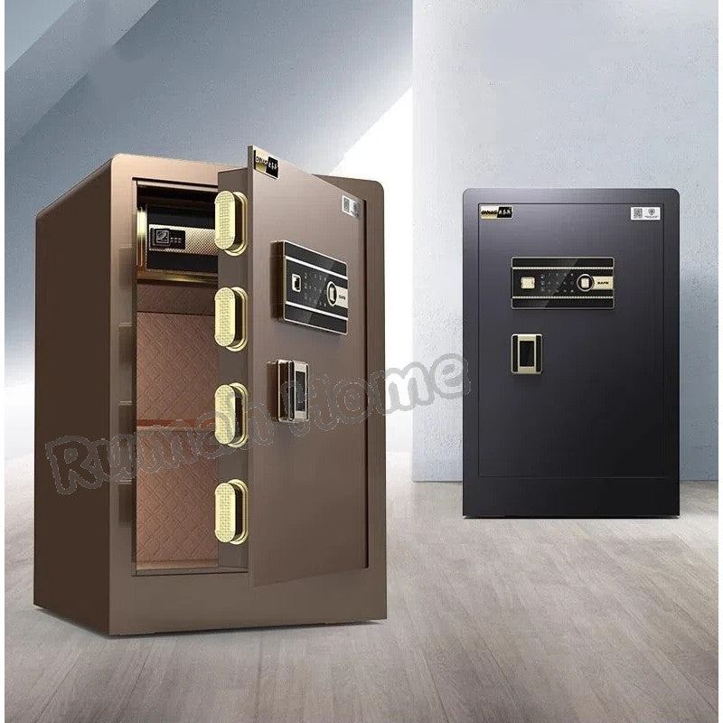 Smart Safe Box For Home Office | Fingerprint Password Key Unlock | Anti-theft Fireproof Alarm Security Box