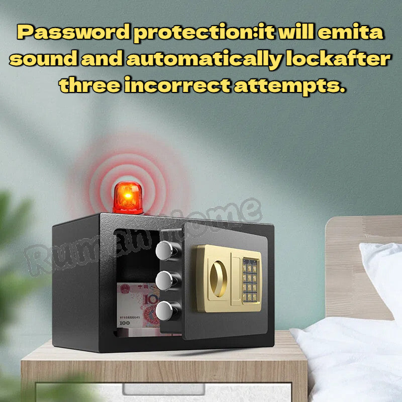 Digital Security Safe Box | Electronic Password/Key Unlock For Kids Adults Document Storage Secret Items Home Piggy Bank
