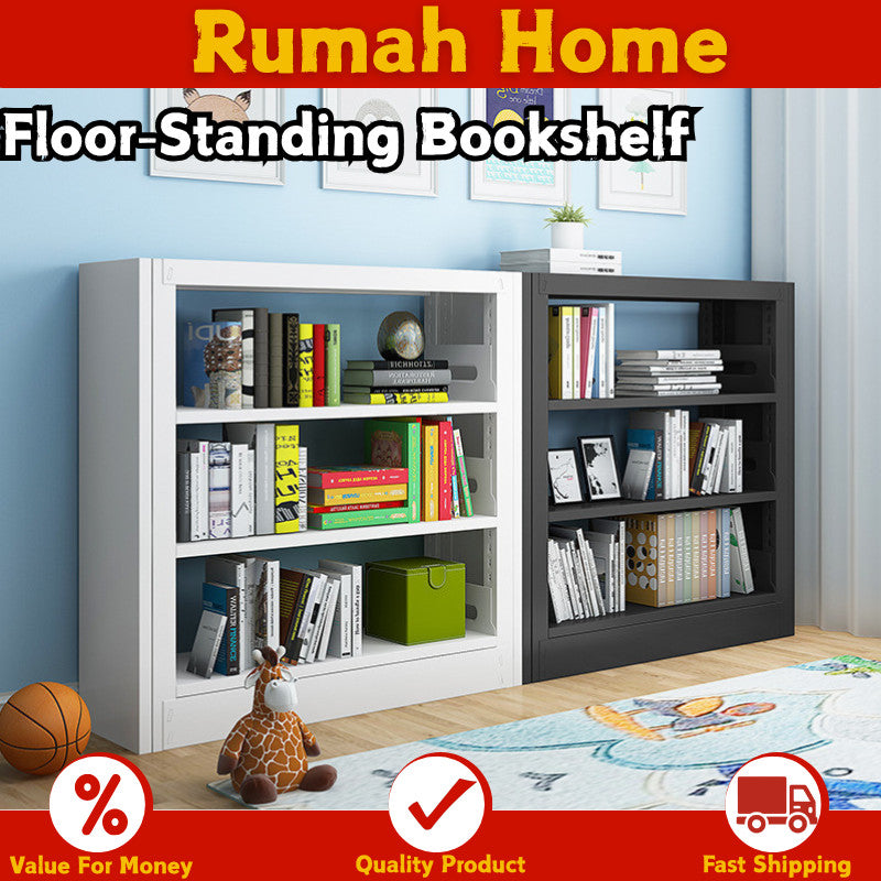 【SG Stock】Heavy Duty Steel Bookshelf Kids Bookcase Floor-standing Storage Rack Shelves for Home Kitchen Warehouse Garage