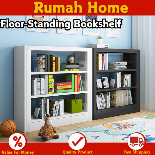 【SG Stock】Heavy Duty Steel Bookshelf Kids Bookcase Floor-standing Storage Rack Shelves for Home Kitchen Warehouse Garage