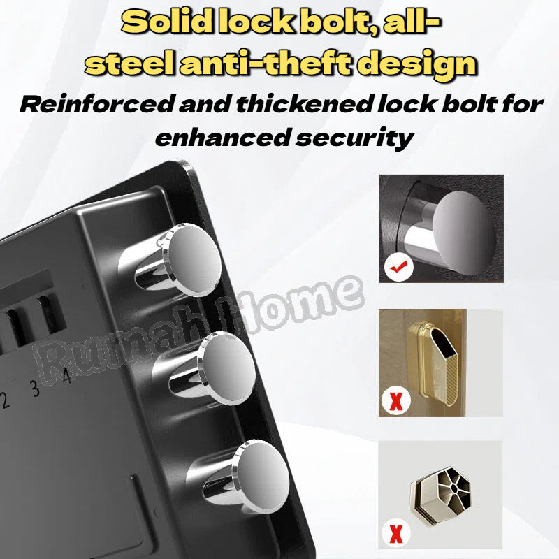 Digital Security Safe Box | Electronic Password/Key Unlock For Kids Adults Document Storage Secret Items Home Piggy Bank